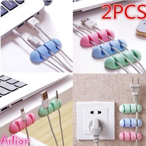 2PCS Silica Gel Shelf Rack Color Cable Winder Organizer Storage Holder Headset Wire Wrap Cable Cord Winder Cable Collector Tools