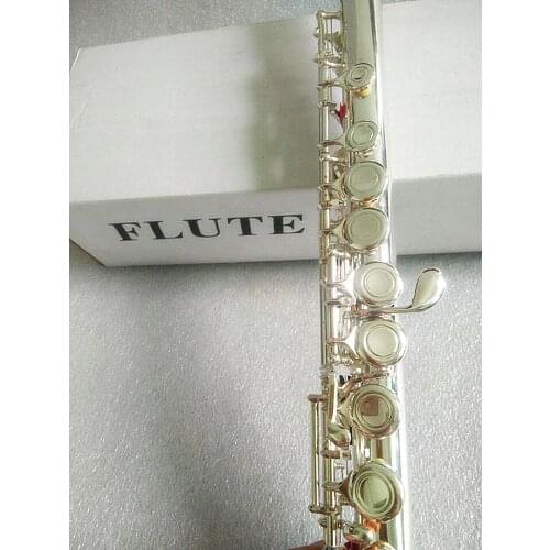 Flute High Quality Silver Flute FL211SL Model musical instrument Flute 16 on C Tuning and E-Key professional free music Flute