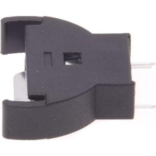 Hot 10 Pieces Plastic Shell CR2032 Button Cell Battery Sockets Holder Case Black