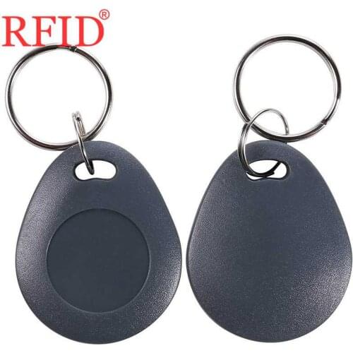 ID 125KHZ EM4305 Rewritable Writable Keyfobs RFID Key Ring Tag Copy EM Card Gray Waterproof llaveros Porta Chave Token 100pcs
