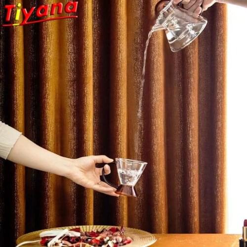 Caramel Orange /Green Bronzing Curtains for Living Room Shiny Velvet Blackout Window Drapes for Bedroom Multi-color Optional #VT