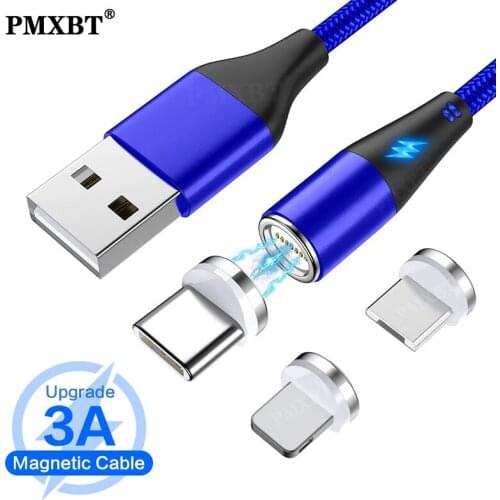 Magnetic Type C Cable 3A Fast Micro USB Charging Data Cable For Iphone Samsung Xiaomi Magnet USB C Charger Mobile Phone USB Cord