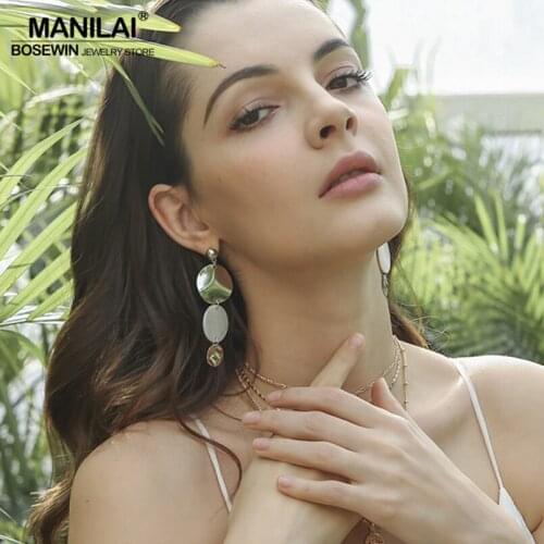 MANILAI Women's Silver Earrings