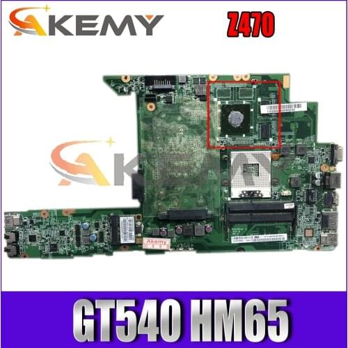 Akemy For Lenovo Z470 Laptop PC Motherboard GT540 HM65 Discrete Graphics Da0kl6mb8g0 Quality Assurance 100% Test OK