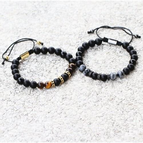New Fashion Bracelet Men Women Trendy Classic Stainless Steel And Natural Tiger Eyes Stone Beads Charm Bangle For Couple Jewelry