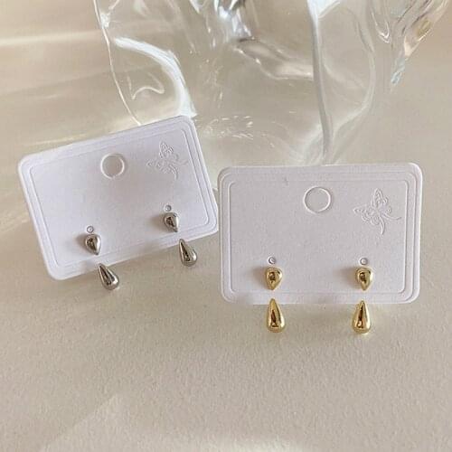 2021 New Arrival Stud Earrings Water Drop Metal Women Simple Small Elegant Fashion Female Korean Jewelry For Girl