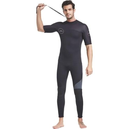 Sbart New Men 3MM Thick Wetsuit One-piece Short-sleeved Neoprene Surfwear Zipper Swimsuit Snorkeling Diving Suit