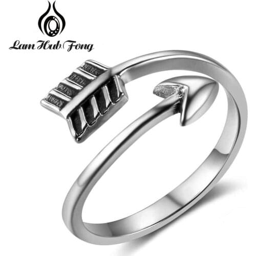 Simple Design Silver Color Rings Creative Cupid Arrow Opening Antique Rings Personality Fashion Jewelry Gift for Women Friends