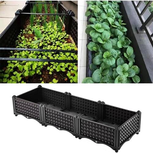 Raised Planter Grow Box Rectangular Flowerpot Elevated Garden Bed Garden Pots & Planters Elevated Garden Bed Garden Decoration