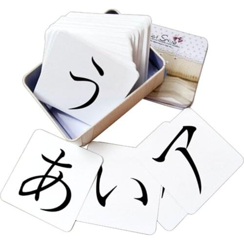 Poker Iron box Japanese Kana New Product Custom DIY Character Picture Free literacy Card Early Childhood Education Enlightenment