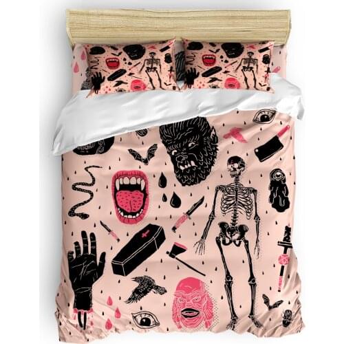 Whole Lotta Horror Duvet Cover Halloween Witch 3D King Size Queen Size Quilt Cover Set Bedclothes Comforter Single Bedding Sets