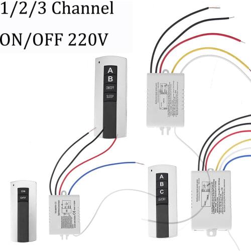 220V 1/2/3 Channel Wireless Digital Remote Control Switch NO/OFF for Lamp Light Receiver Transmitter Drop Ship