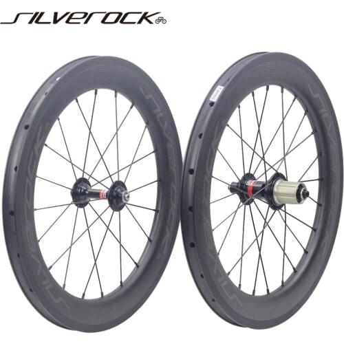 SILVEROCK Carbon Wheels 451 406 20" 1 1/8" 22" V Rim Brake 50mm Clincher 74mm 130mm for Minivelo Folding Bike U Brake Wheelset