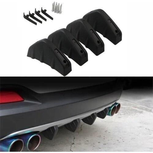 4pcs Universal Car Rear Bumper Cast Shark Spoiler for Mitsubishi ASX/Outlander/Lancer Evolution/Pajero/Eclipse/Grandis
