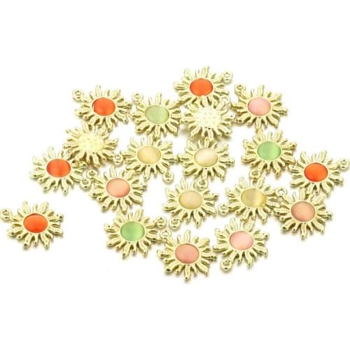 10pcs 18x21mm Rhinestone Sun Charms Pendant Small Charms Necklace Bracelet Earring For DIY Jewelry Making Accessories Suplies