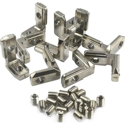 European Standard T Slot L-Shape 4545 Aluminum Profile Interior Corner Connector Joint Bracket for 4545 Aluminum profile 10pcs