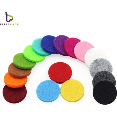 100pcs/lot Colorful Aromatherapy Felt Pads 22.5mm Fit for 30mm Essential Oil Diffuser Perfume Locket Floating Locket LSPA01*100