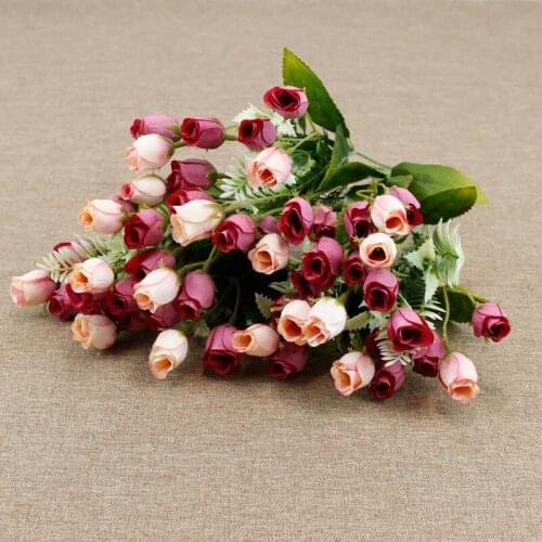 18 Colorful Roses Simulation Bouquet Modern Simple European Home Decoration Fake Azalea Cloth Flowers