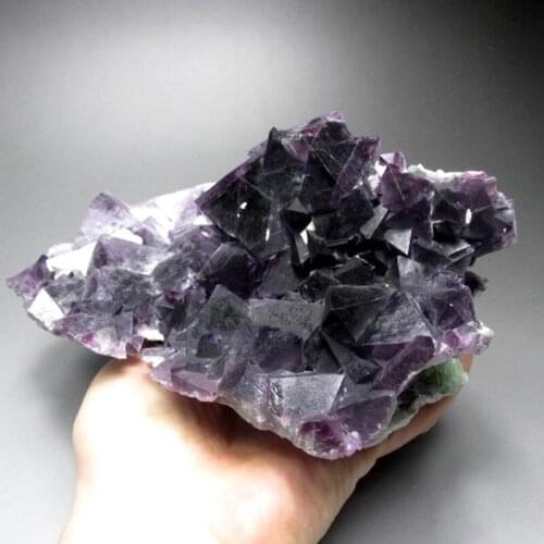 1945g Purple-Green Fluorite Cluster on Matrix - crystals and stones healing Mineral specimen Home Decor feng shui decoration
