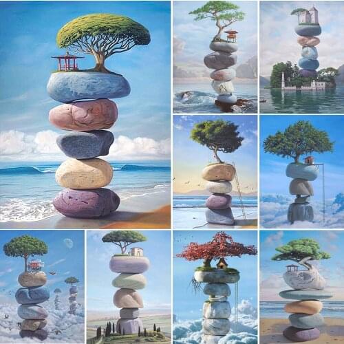 5D Diy Diamond Painting Landscape Cross Stitch Kit Full Drill Embroidery Mosaic Art Picture of Rhinestones Craft Home Wall Decor