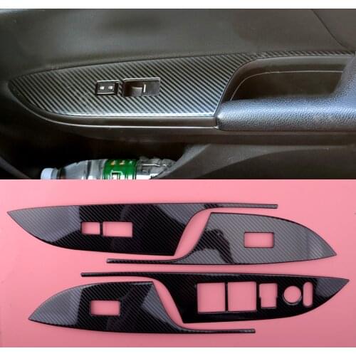 CITALL 1 Set Carbon Fiber Style Door Window Lift Panel Cover Trim Stainless steel Fit For Honda Accord 2013-2017 Left Hand Drive