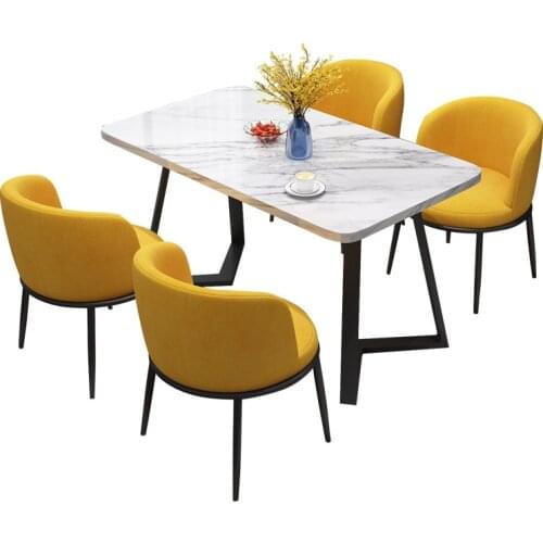 1 table and 4 chairs wooden top dining table for home