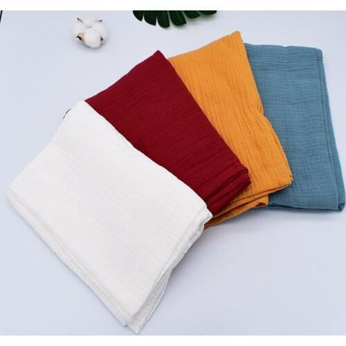 Baby Blankets New Born Soft Cotton Swaddle Crepe Children Stroller Bedding Siesta Quilt Solid Color Bath Towel Play Mats AC38