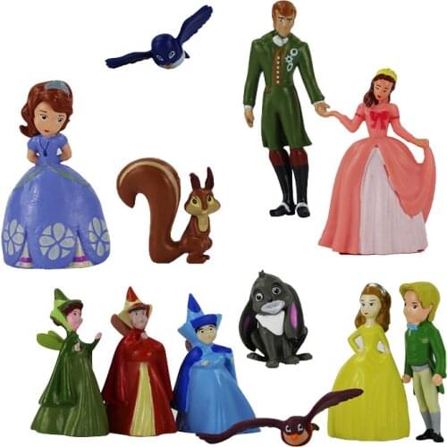 3cm-6cm 12pcs/lot Princess Action Figures PVC Sophia The First Princesses Collections Toys