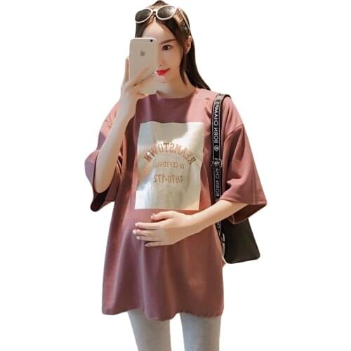 Pregnant Women Short Sleeve T-shirt Summer Wear New Style Loose Fashion Tops T-shirt Plus Size Pregnant Women Clothes