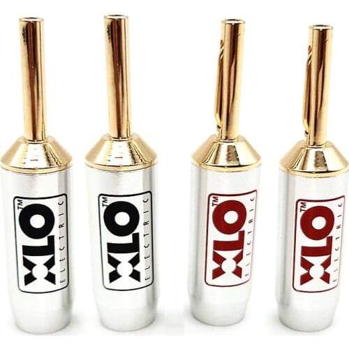 XLO Speaker Cable Banana Plug 24K Gold Plated Connector HiFi Audio Line Adapter - ( 4 Pcs )