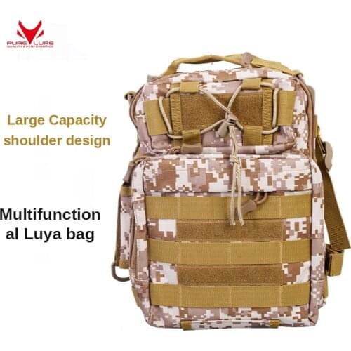 PURELURE Camouflage Multifunctional Shoulder Bag Luya Shoulder Bag Outdoor Fishing Gear and Equipment