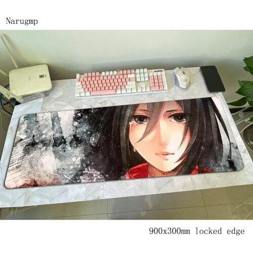 Attack on titan mouse pad 90x30cm mousepads Kawaii best gaming mousepad gamer cute large personalized mouse pads keyboard pc pad