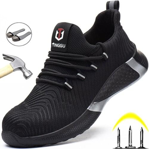 Breathable Work Safety Shoes Fashion Work Sneakers Indestructible Male Shoes Work Boots Protective Shoes Lightweight Men Shoes