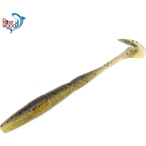 RoseWood Best Floating Plastic Worms Fishing Lure 10g/0.35oz, 12g/0.42oz Twisting Tail Ninja Swimming Worms Soft Bait