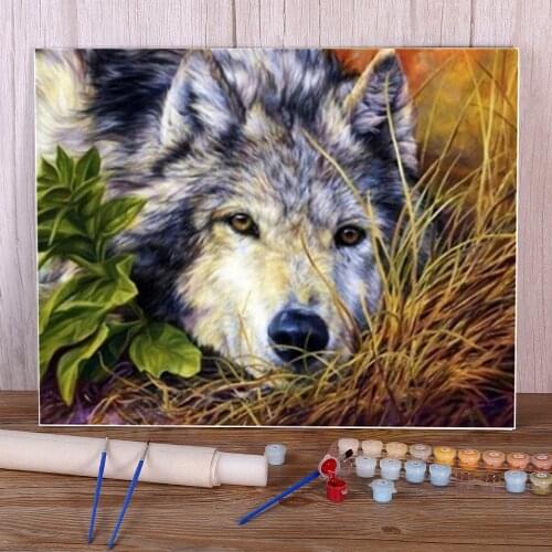 Wolf Animal Painting By Numbers Complete Kit Acrylic Paints 50*70 Picture By Numbers Photo Decorative Paintings Handicraft