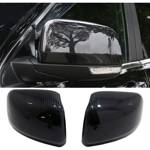 Side Door Rearview Mirror Cover Trim For 2010-2018 Jeep Grand Cherokee ABS Carbon Fiber Grain/Chrome Car Styling Accessories