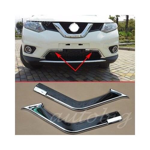 Front Bumper Bar Trims For Nissan Rogue XTrail T32 Chrome Grille Grill Air Cover