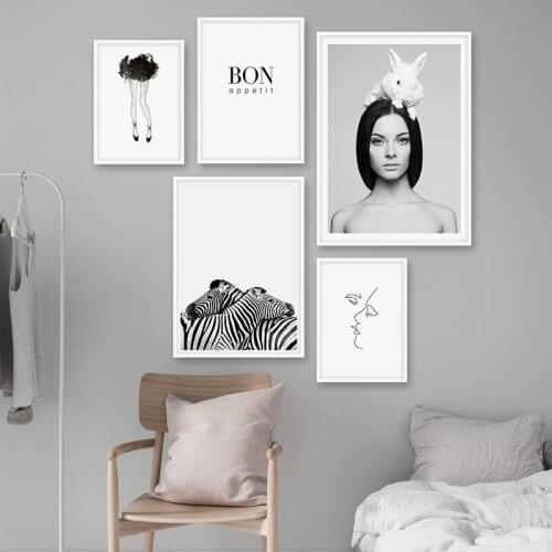 Nordic Style Abstract Line Posters And Prints Wall Art Canvas Painting Girl Pictures For Living Room Scandinavian Home Decor