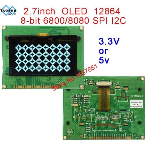 OLED 12864 128X64 8-bit mcu spi serial I2C IIC 2.7inch 93*70mm LEG128643