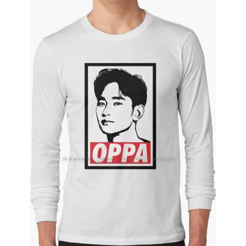 Oppa Kim Soo Hyun Long Sleeve T Shirt 100% Pure Cotton Big Size ? ? ? Kim Soo Hyun Kpop Korea Superstar Icon Oppa Spoof Parody
