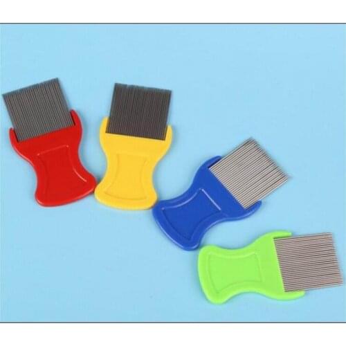 Wholesale 9CM metal stainless steel lice comb detangle louse comb hair brush for hair care cleaning hairdressing styling tool