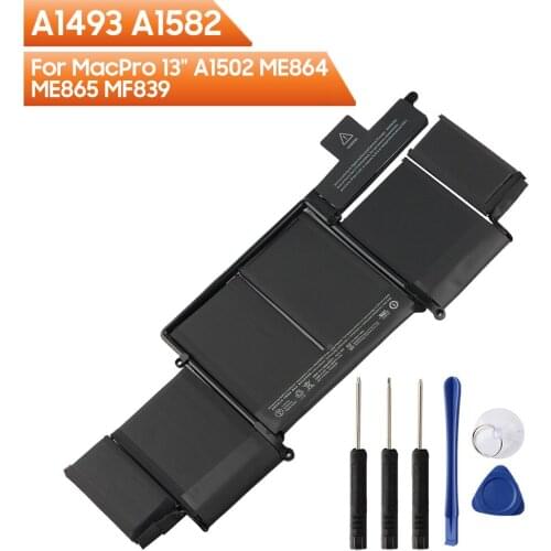 Original Replacement Battery A1493 A1582 For MacBook Pro A1502 A1493 A1582 MF839 ME864 ME865 MacPro 13" Authentic Rechargeable