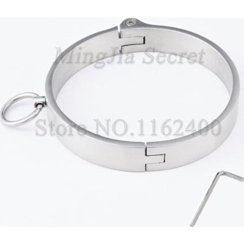 304 Stainless Steel Neck Collar Fetish Slave BDSM Restraints Lockable Choker Cuff Role Play Adults Games Sex Toys For Women Man