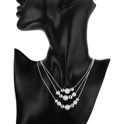 Hot sale 925 Sterling Silver Necklace classic Jewelry 18 inches Snake chain round beads Fine wedding party Christmas gifts