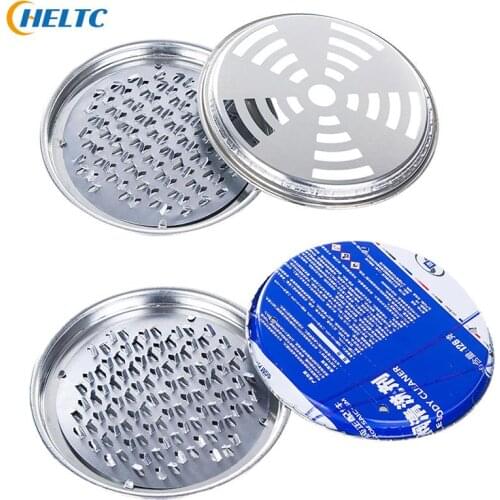 1PCS Mosquito Coil Holder Tray Frame Safe Metal Round Rack Plate Portable Spiral With Cover Incense Insect Repellent Random