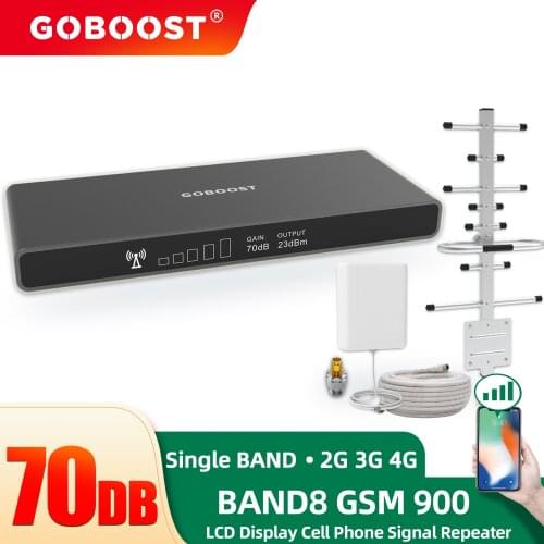 GOBOOST Repeater 2G 3G 4G LTE GSM BAND8 900 MHZ Cellular Signal Booster Amplifier Network UMTS Cell Phone Dispaly Antenna a Set