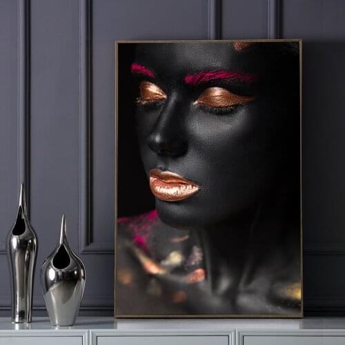 Sexy African Black Woman Canvas Painting Modern Figure Art Posters Women Pictures Print Wall Painting For Living Room Decoration