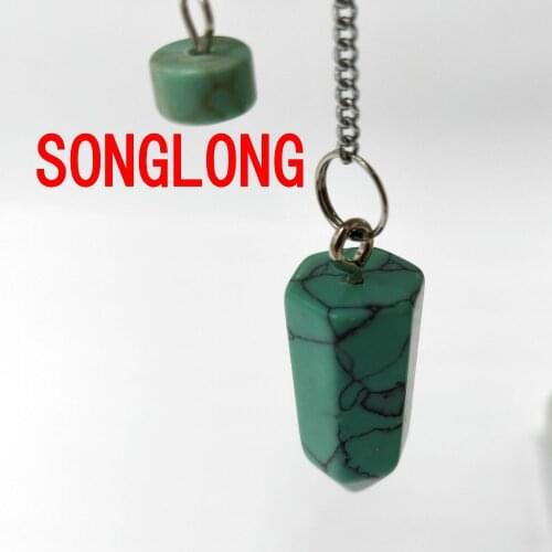 SONGLONGpendulum pendant reiki pendulum Natural Stone Amulet Healing crystal Pendant Meditation Hexagonal Pendulums for Men Wome