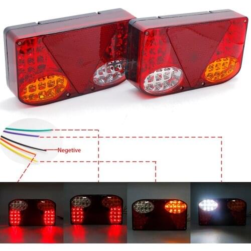 2x 12V Waterproof Durable Car Truck LED Rear Tail Light Warning Lights Rear Lamp for Trailer Caravans UTE Campers ATV Boats