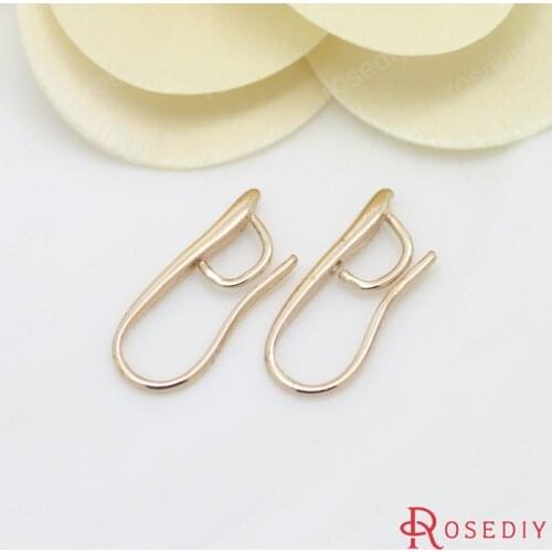 T12949)Wholesale 12 pieces 20*9mm 24K Gold Plated Brass Earrings Hooks Diy Jewelry Findings Accessories High Quality